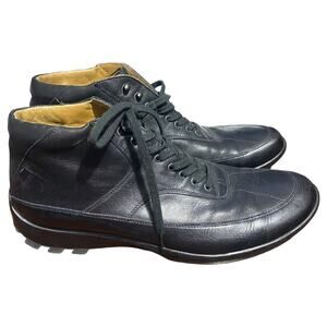 Ermenegildo Zegna Sport Luxury Black Genuine Leather Streetwear Boots men's 9 D